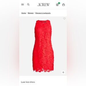 Jcrew red lace dress NWT 00